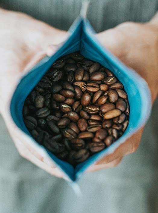 coffee in the zip bag